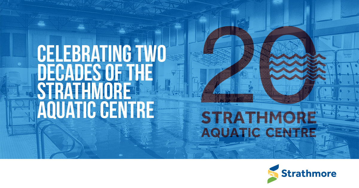 Image of the number 20, Strathmore Aquatic Centre cElebrating two decades