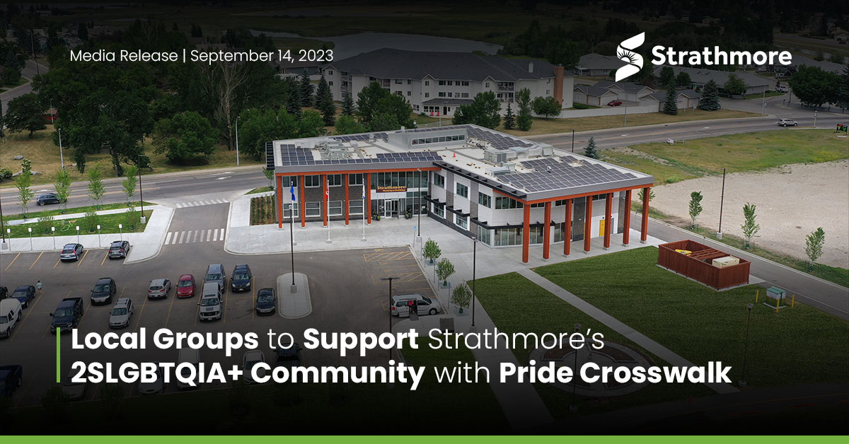 Aerial photo of Strathmore Municipal Building