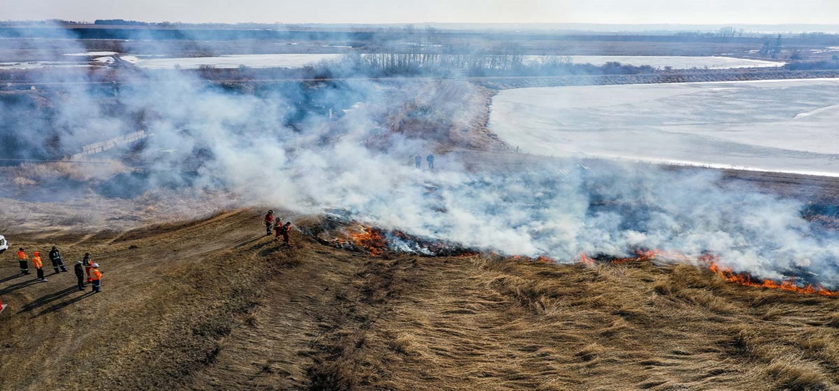 Firefighters performing hazard reduction training in fied