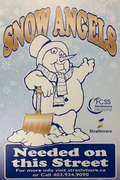 Snow Angel Shoveling Sign
